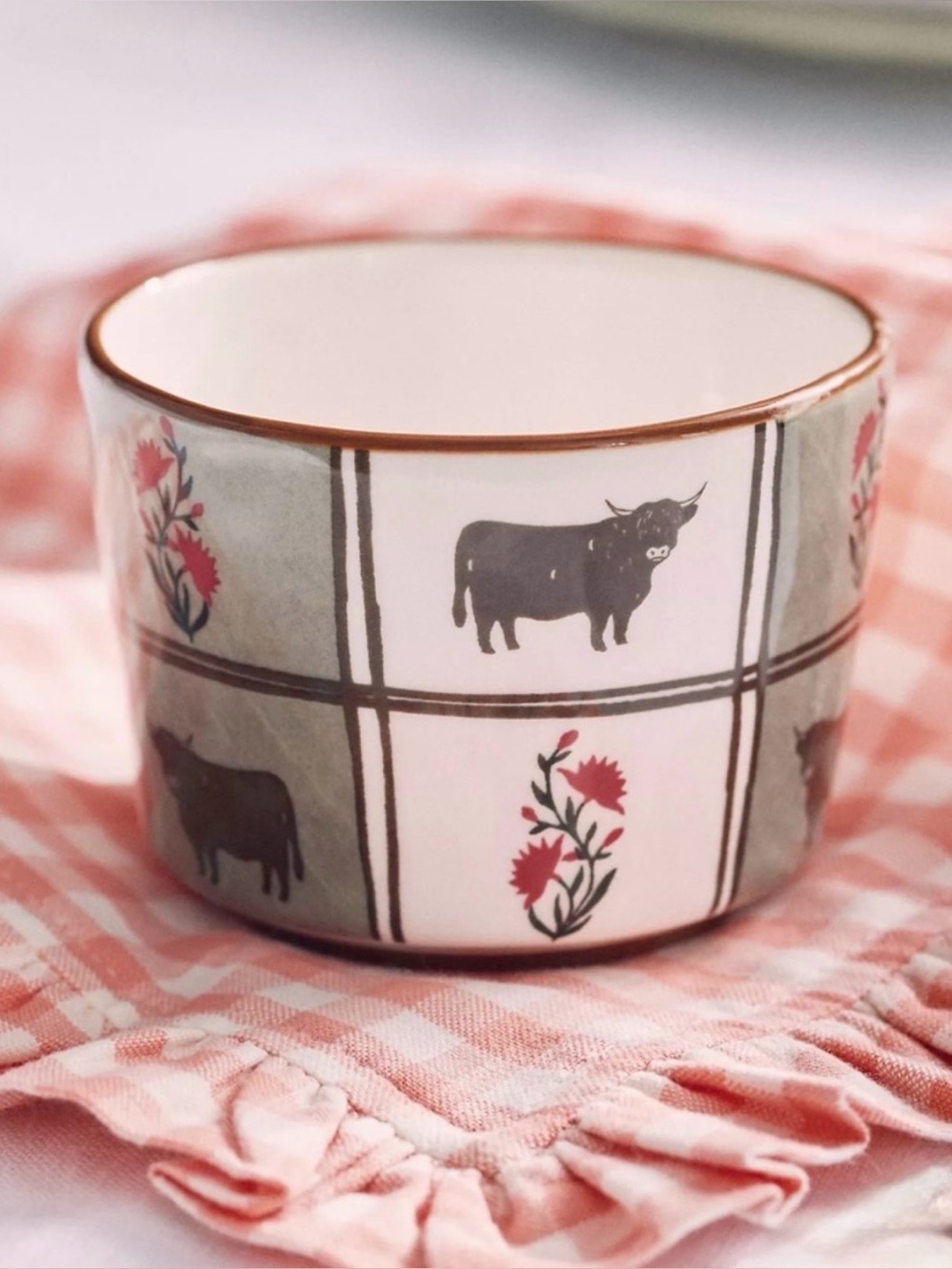 Anthropologie Millie Cow Berry Basket NWT